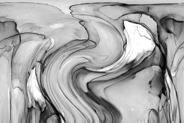 Alkol mürekkebinin sunduğu yüksek kaliteli akış sanatı tasarımcıya modern bir soyut arkaplan sağlar..