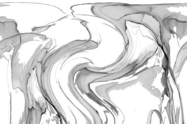 Alkol mürekkebinin sunduğu yüksek kaliteli akış sanatı tasarımcıya modern bir soyut arkaplan sağlar..