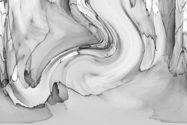 Alkol mürekkebinin sunduğu yüksek kaliteli akış sanatı tasarımcıya modern bir soyut arkaplan sağlar..