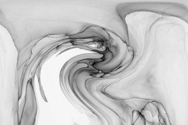 Alkol mürekkebinin sunduğu yüksek kaliteli akış sanatı tasarımcıya modern bir soyut arkaplan sağlar..