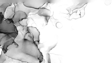 Yüksek kaliteli soyut Çin manzara resminin modern sanat arka planı alkol mürekkebiyle sunulmuştur..