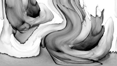 Yüksek kaliteli soyut Çin manzara resminin modern sanat arka planı alkol mürekkebiyle sunulmuştur..