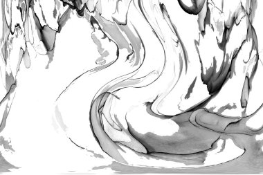 Yüksek kaliteli soyut Çin manzara resminin modern sanat arka planı alkol mürekkebiyle sunulmuştur..