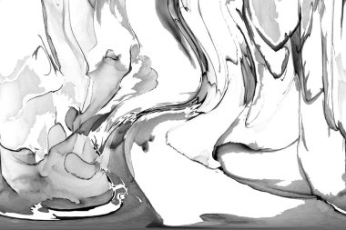 Yüksek kaliteli soyut Çin manzara resminin modern sanat arka planı alkol mürekkebiyle sunulmuştur..