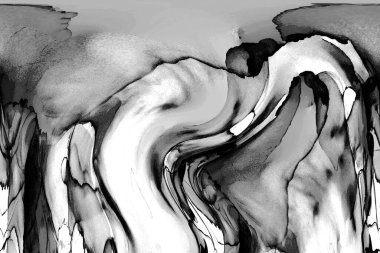 Yüksek kaliteli soyut Çin manzara resminin modern sanat arka planı alkol mürekkebiyle sunulmuştur..