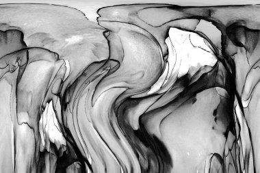 Yüksek kaliteli soyut Çin manzara resminin modern sanat arka planı alkol mürekkebiyle sunulmuştur..