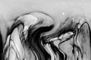 Yüksek kaliteli soyut Çin manzara resminin modern sanat arka planı alkol mürekkebiyle sunulmuştur..