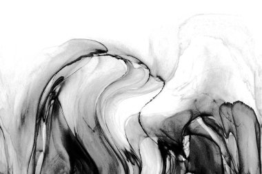 Yüksek kaliteli soyut Çin manzara resminin modern sanat arka planı alkol mürekkebiyle sunulmuştur..