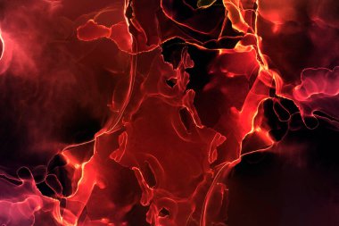 Alkol mürekkebinden yapılmış doğal akışkan sanat tablosu. Yumuşak, rüya gibi renkler. Aurora oluştur. Şeffaf dalgalı hatları ateşle.