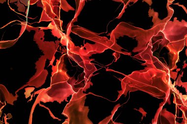 Alkol mürekkebinden yapılmış doğal akışkan sanat tablosu. Yumuşak, rüya gibi renkler. Aurora oluştur. Şeffaf dalgalı hatları ateşle.