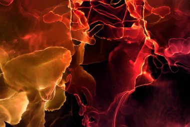 Alkol mürekkebinden yapılmış doğal akışkan sanat tablosu. Yumuşak, rüya gibi renkler. Aurora oluştur. Şeffaf dalgalı hatları ateşle.