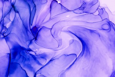 Alkol mürekkebinden yapılmış doğal akışkan sanat tablosu. Yumuşak, rüya gibi renkler. Aurora oluştur. Şeffaf dalgalı hatları ateşle.