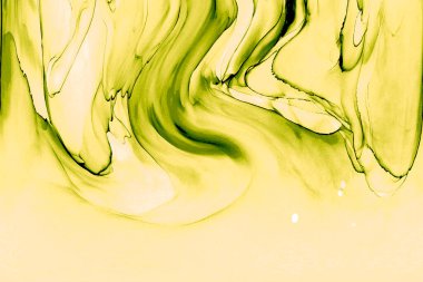 Alkol mürekkebinden yapılmış doğal akışkan sanat tablosu. Yumuşak, rüya gibi renkler. Aurora oluştur. Şeffaf dalgalı hatları ateşle.