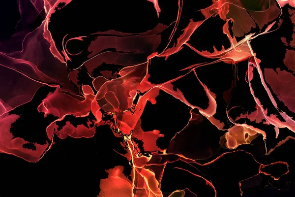 Alkol mürekkebinden yapılmış doğal akışkan sanat tablosu. Yumuşak, rüya gibi renkler. Aurora oluştur. Şeffaf dalgalı hatları ateşle.