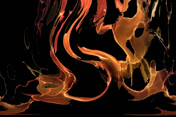 天然抽象流体画是用酒精油墨绘制的 柔和的梦幻色彩 创造极光 透火波纹线 — 图库照片