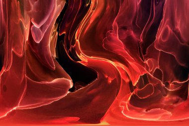 Alkol mürekkebinden yapılmış doğal akışkan sanat tablosu. Yumuşak, rüya gibi renkler. Aurora oluştur. Şeffaf dalgalı hatları ateşle.