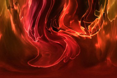 Alkol mürekkebinden yapılmış doğal akışkan sanat tablosu. Yumuşak, rüya gibi renkler. Aurora oluştur. Şeffaf dalgalı hatları ateşle.