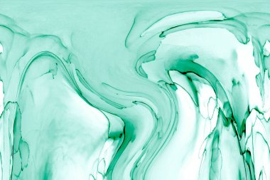 Alkol mürekkebinden yapılmış doğal akışkan sanat tablosu. Yumuşak, rüya gibi renkler. Aurora oluştur. Şeffaf dalgalı hatları ateşle.