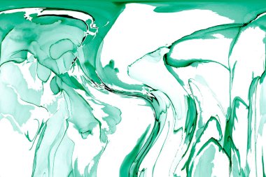 Alkol mürekkebinden yapılmış doğal akışkan sanat tablosu. Yumuşak, rüya gibi renkler. Aurora oluştur. Şeffaf dalgalı hatları ateşle.