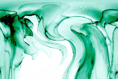 Alkol mürekkebinden yapılmış doğal akışkan sanat tablosu. Yumuşak, rüya gibi renkler. Aurora oluştur. Şeffaf dalgalı hatları ateşle.