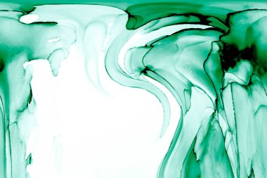 Alkol mürekkebinden yapılmış doğal akışkan sanat tablosu. Yumuşak, rüya gibi renkler. Aurora oluştur. Şeffaf dalgalı hatları ateşle.