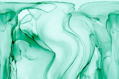 Alkol mürekkebinden yapılmış doğal akışkan sanat tablosu. Yumuşak, rüya gibi renkler. Aurora oluştur. Şeffaf dalgalı hatları ateşle.