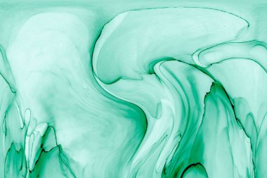 Alkol mürekkebinden yapılmış doğal akışkan sanat tablosu. Yumuşak, rüya gibi renkler. Aurora oluştur. Şeffaf dalgalı hatları ateşle.