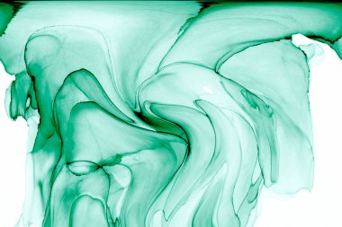 Alkol mürekkebinden yapılmış doğal akışkan sanat tablosu. Yumuşak, rüya gibi renkler. Aurora oluştur. Şeffaf dalgalı hatları ateşle.