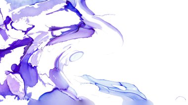 Alkol mürekkebi teknikli doğal akışkan resim. Yumuşak rüya renkleri şeffaf dalgalı çizgiler oluşturur.