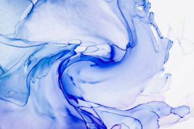 Alkol mürekkebi teknikli doğal akışkan resim. Yumuşak rüya renkleri şeffaf dalgalı çizgiler oluşturur.