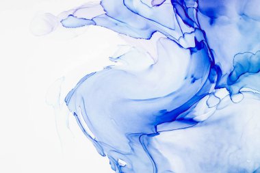 Alkol mürekkebi teknikli doğal akışkan resim. Yumuşak rüya renkleri şeffaf dalgalı çizgiler oluşturur.