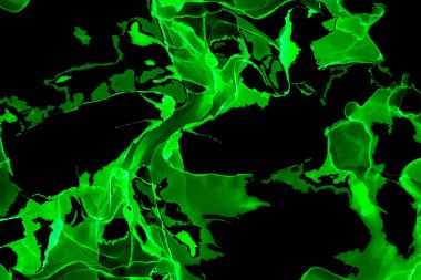 Alkol mürekkebi teknikli doğal akışkan resim. Yumuşak rüya renkleri şeffaf dalgalı çizgiler oluşturur.