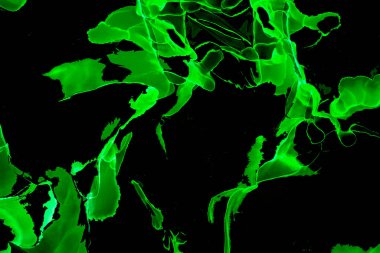 Alkol mürekkebi teknikli doğal akışkan resim. Yumuşak rüya renkleri şeffaf dalgalı çizgiler oluşturur.