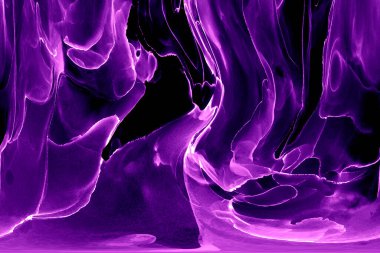 Alkol mürekkebi teknikli doğal akışkan resim. Yumuşak rüya renkleri şeffaf dalgalı çizgiler oluşturur.