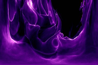 Alkol mürekkebi teknikli doğal akışkan resim. Yumuşak rüya renkleri şeffaf dalgalı çizgiler oluşturur.