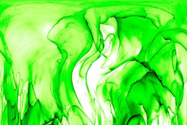 Alkol mürekkebi teknikli doğal akışkan resim. Yumuşak rüya renkleri şeffaf dalgalı çizgiler oluşturur.