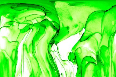 Alkol mürekkebi teknikli doğal akışkan resim. Yumuşak rüya renkleri şeffaf dalgalı çizgiler oluşturur.