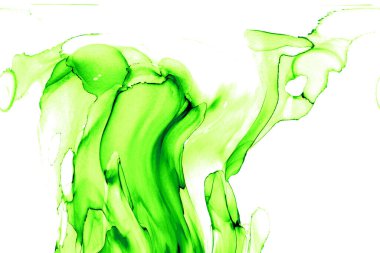 Alkol mürekkebi teknikli doğal akışkan resim. Yumuşak rüya renkleri şeffaf dalgalı çizgiler oluşturur.