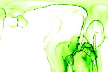 Alkol mürekkebi teknikli doğal akışkan resim. Yumuşak rüya renkleri şeffaf dalgalı çizgiler oluşturur.