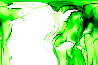 Alkol mürekkebi teknikli doğal akışkan resim. Yumuşak rüya renkleri şeffaf dalgalı çizgiler oluşturur.