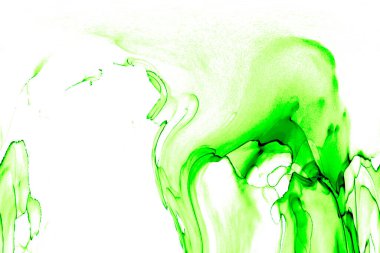 Alkol mürekkebi teknikli doğal akışkan resim. Yumuşak rüya renkleri şeffaf dalgalı çizgiler oluşturur.