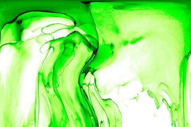 Alkol mürekkebi teknikli doğal akışkan resim. Yumuşak rüya renkleri şeffaf dalgalı çizgiler oluşturur.