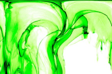 Alkol mürekkebi teknikli doğal akışkan resim. Yumuşak rüya renkleri şeffaf dalgalı çizgiler oluşturur.