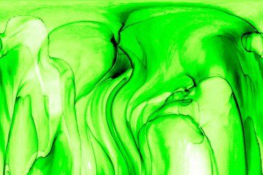 Alkol mürekkebi teknikli doğal akışkan resim. Yumuşak rüya renkleri şeffaf dalgalı çizgiler oluşturur.