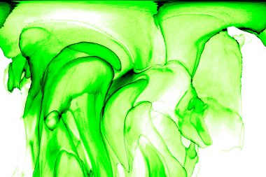 Alkol mürekkebi teknikli doğal akışkan resim. Yumuşak rüya renkleri şeffaf dalgalı çizgiler oluşturur.