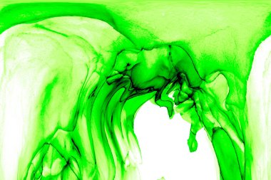 Alkol mürekkebi teknikli doğal akışkan resim. Yumuşak rüya renkleri şeffaf dalgalı çizgiler oluşturur.