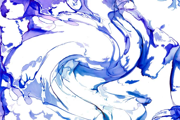 Natural Abstract Fluid Art Painting Alcohol Ink Technique Soft Dreamy — 图库照片