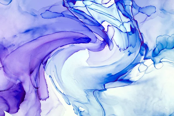 Alkol mürekkebi teknikli doğal akışkan resim. Yumuşak rüya renkleri şeffaf dalgalı çizgiler oluşturur.