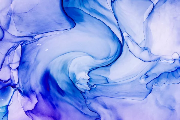 Alkol mürekkebi teknikli doğal akışkan resim. Yumuşak rüya renkleri şeffaf dalgalı çizgiler oluşturur.