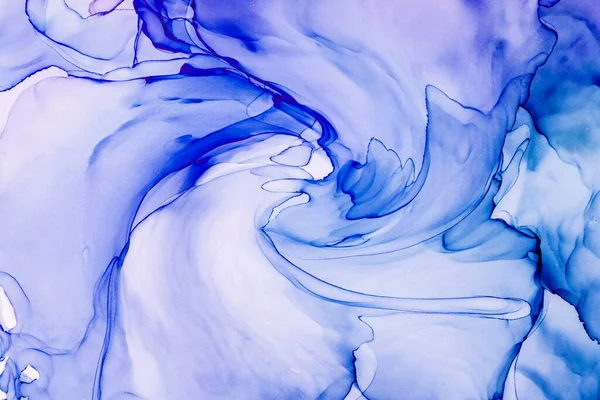 Alkol mürekkebi teknikli doğal akışkan resim. Yumuşak rüya renkleri şeffaf dalgalı çizgiler oluşturur.